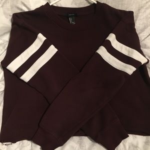 Burgundy crop top sweater